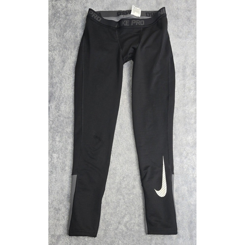 Nike Pro Boys XL Black Compression Leggings Athletic Base Layer Pants